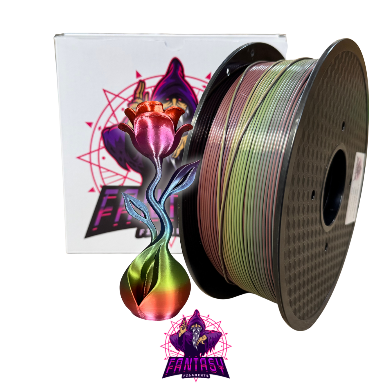 Fantasy Filaments 1KG Roll - Silk Rainbow - PLA+