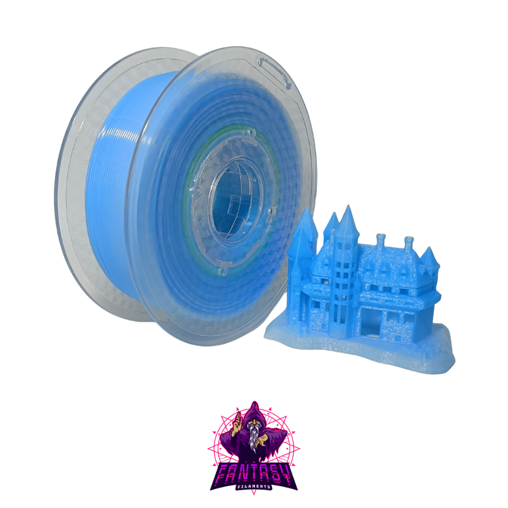 Fantasy Filaments 1KG Roll - Blue & White Jelly