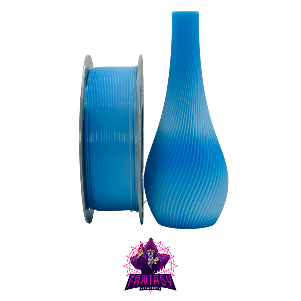 Fantasy Filaments 1KG Roll - Blue & White Jelly