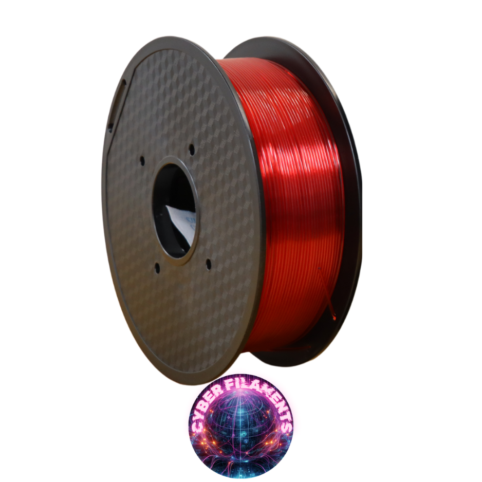 Cyber Filaments 1KG Roll - Trans Red - PETG+